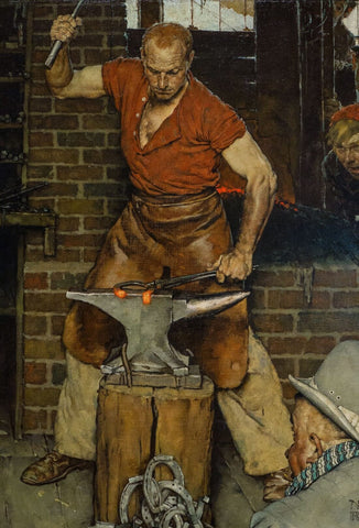 Norman Rockwel - Blacksmiths Boy – Heel And Toe (Detail II) by Norman Rockwell