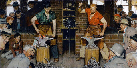 Norman Rockwel - Blacksmith's Boy – Heel And Toe - Framed Prints