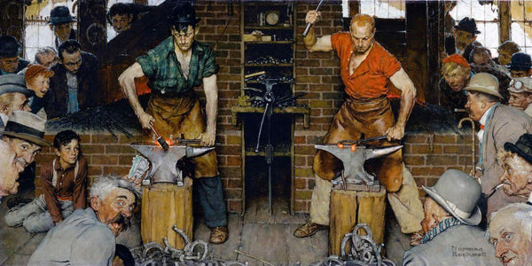 Norman Rockwel - Blacksmith's Boy – Heel And Toe - Canvas Prints