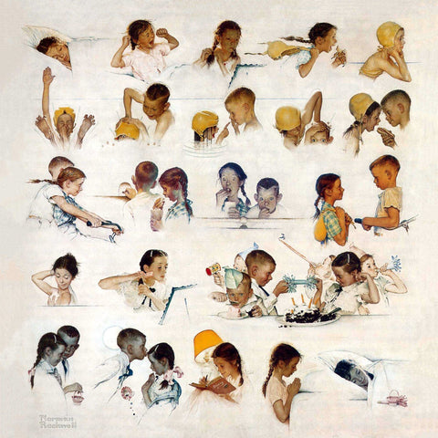 Day In The Life Of A Little Girl - Posters by Norman Rockwell