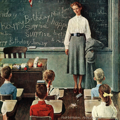 Happy Birthday Miss Jones - Posters by Norman Rockwell