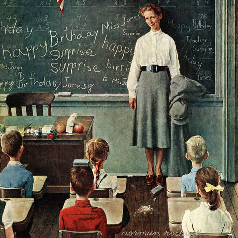 Happy Birthday Miss Jones by Norman Rockwell