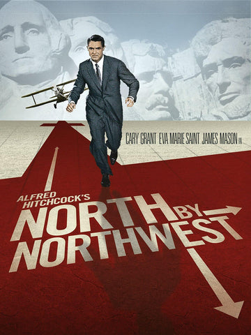 North by North West - Cary Grant - Alfred Hitchcock Classic Hollywood Vintage English Movie Poster by Tim