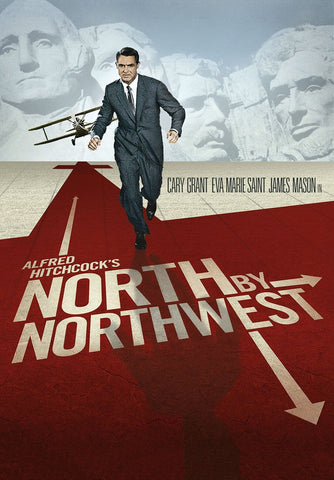 North by North West - Cary Grant - Alfred Hitchcock Classic Hollywood Vintage English Movie Poster by Hitchcock
