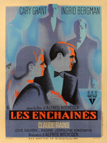 Notorious (French Release) - Ingrid Bergman - Cary Grant - Alfred Hitchcock - Movie Poster - Large Art Prints