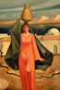 Nubian Woman Carrying Water - Hussein Bicar - Egyptian Painting - Framed Prints