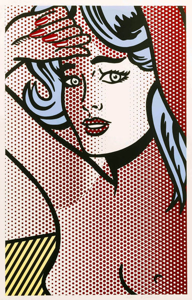 Nude With Blue Hair - Roy Lichtenstein - Pop Art Painting - Framed Prints