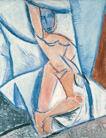 Nude with Raised Arm and Drapery - Pablo Picasso - Cubist Art Painting - Canvas Prints