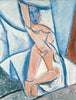 Nude with Raised Arm and Drapery - Pablo Picasso - Cubist Art Painting - Framed Prints