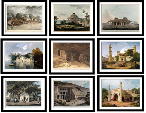 Best of Orientalist Art (Places In India) - Set of 10 Framed Poster Paper - (12 x 17 inches) each by Orientalist Art