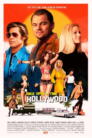 Once Upon a Time In Hollywood - 9th Film Of Quentin Tarantino - Movie Poster - Large Art Prints by Joel Jerry