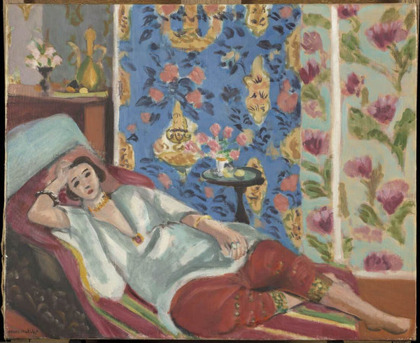 Odalisque In Red Trousers (Odalisque en pantalon rouge) – Henri Matisse Painting - Canvas Prints