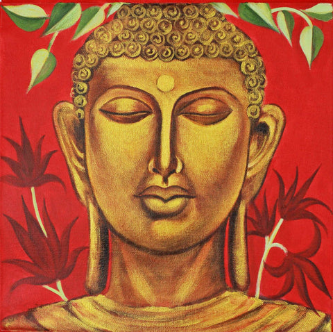 Oil Painting - Divine Meditating Buddha - Posters by James Britto