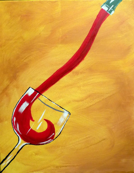 Oil Painting - The Red Pour - Bar Art - Framed Prints