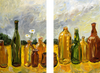 Oil Painting of Glass Bottles - Art Panels
