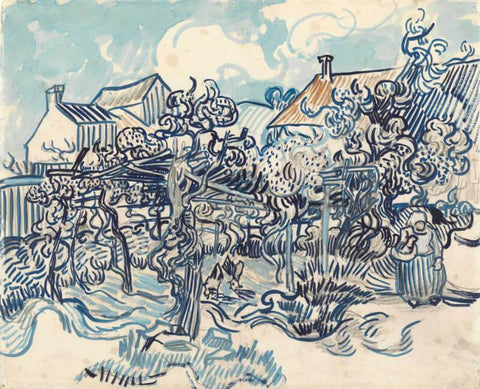 Old Vineyard With Peasant Woman - Large Art Prints by Vincent Van Gogh