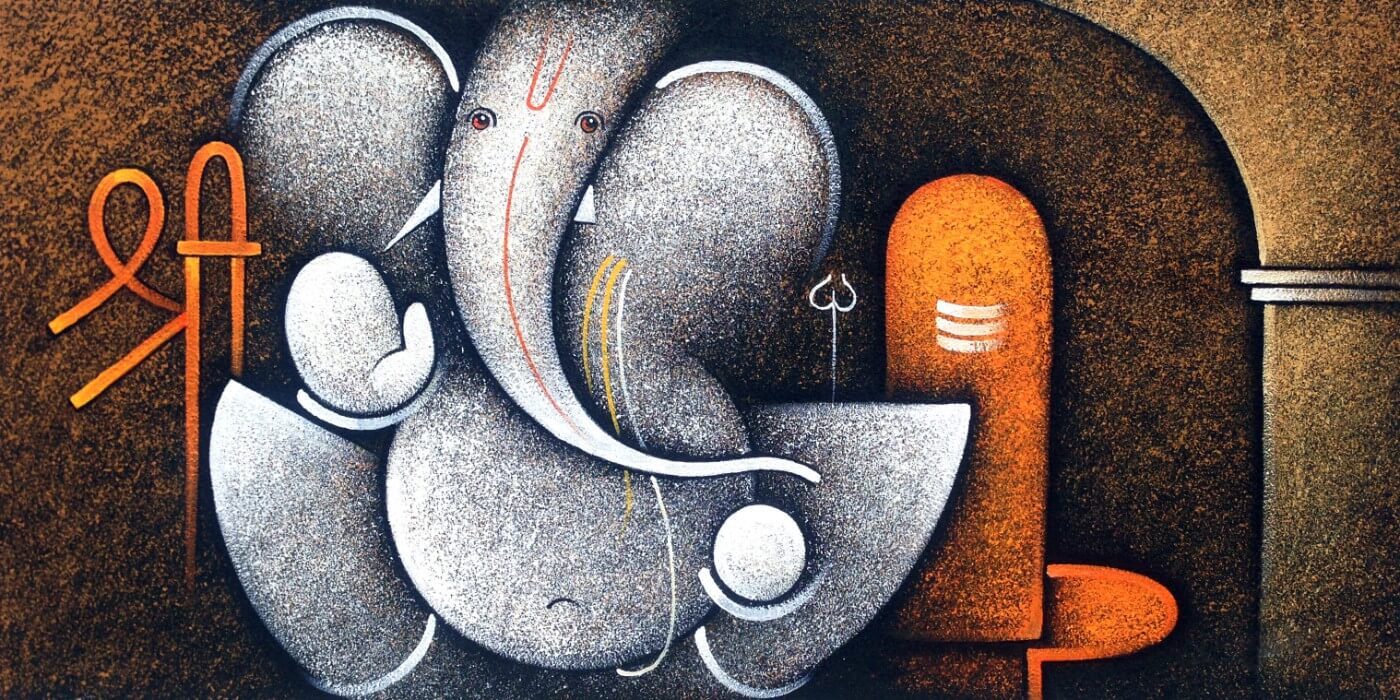 Om Shree Ganesha Painting Canvas Prints