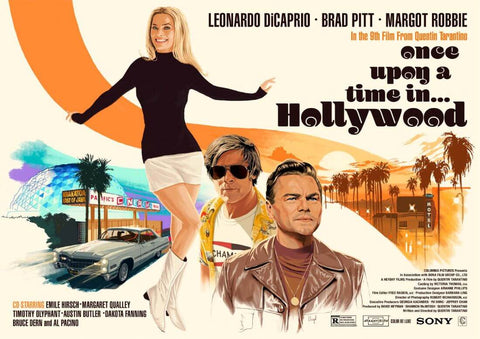 Once Upon A Time In  Hollywood - Leonardo DeCaprio - Quentin Tarantino - Hollywood English Movie Poster by Jerry