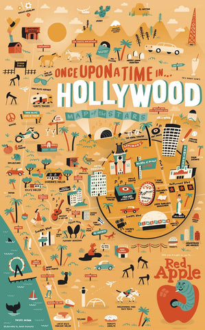 Once Upon A Time In  Hollywood - Locations - Quentin Tarantino Movie Poster - Large Art Prints