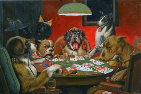 Only A Pair of Deuces (Dogs Playing Poker Series) - Cassius Coolidge Painting - Posters