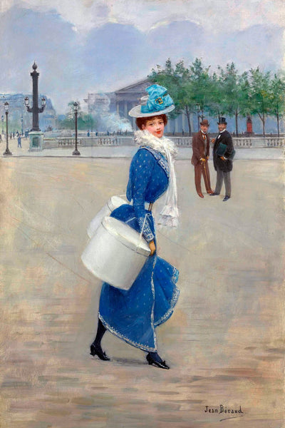 On the Place de la Concorde (Sur la Place de la Concorde) - Jean Béraud Painting - Framed Prints