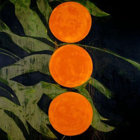 Oranges on Branch - Abstract Art Painting - Framed Prints
