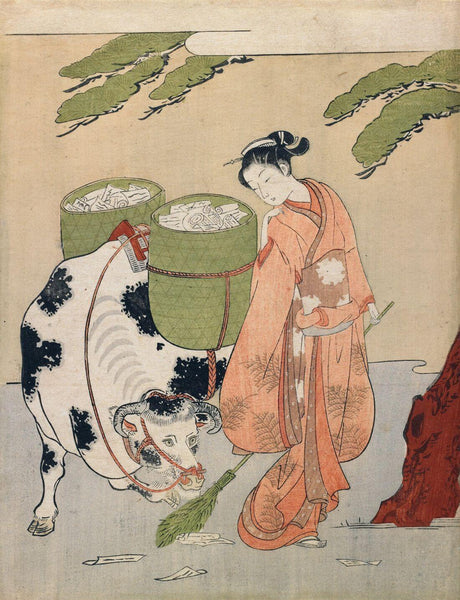 Ox Herder - Suzuki Harunobu - Japanese Ukiyo Woodblock Painting - Framed Prints