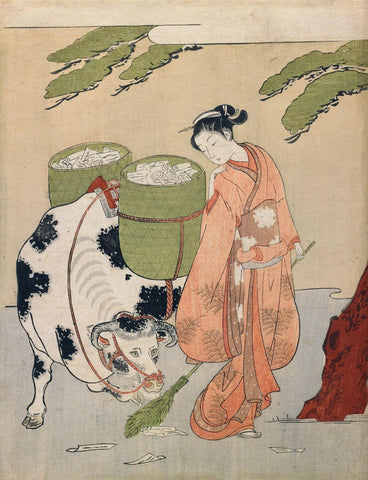 Ox Herder - Suzuki Harunobu - Japanese Ukiyo Woodblock Painting - Posters