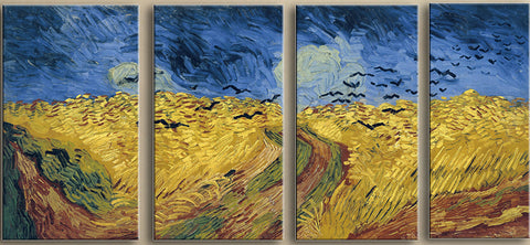 Wheatfield with Crows - Art Panels (10 x 17 inches)x 4 by Vincent van Gogh