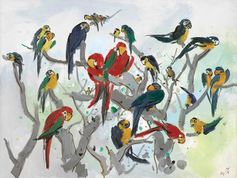 Heaven of Parrots - Posters by Wu Guanzhong