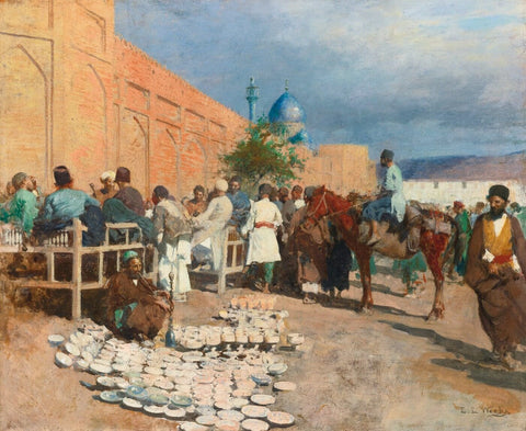 Persian Cafe — The Pottery Seller - Posters by Edwin Lord Weeks