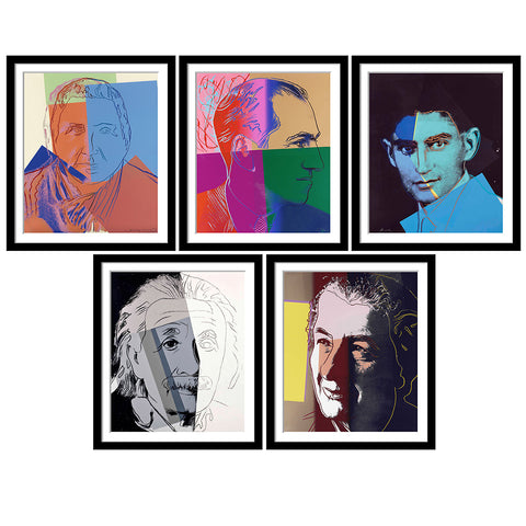 Set of 10 Andy Warhol’s Ten Portraits of Jews of the Twentieth Century Paintings - Framed Digital Print (20 x 24 inches) each