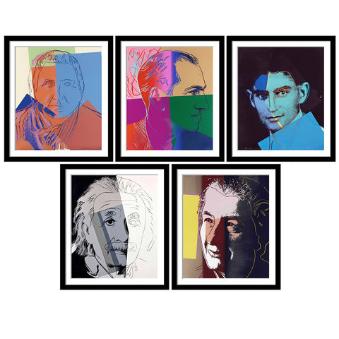 Set of 10 Andy Warhol’s Ten Portraits of Jews of the Twentieth Century Paintings - Framed Poster Paper (20 x 24 inches) each by Andy Warhol