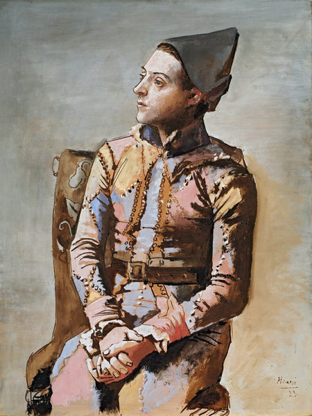 Harlequin Sentado (Arlequin sentado), 1917 – Pablo Picasso Painting - Life Size Posters