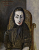 Portrait Of Jacqueline In Rocking Chair And Black Scarf, 1954 (Portrait de Jacqueline au rocking-chair et au foulard noir, 1954) – Pablo Picasso Painting - Life Size Posters