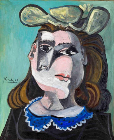 La Femme A La Collerette Bleue - Large Art Prints by Pablo Picasso