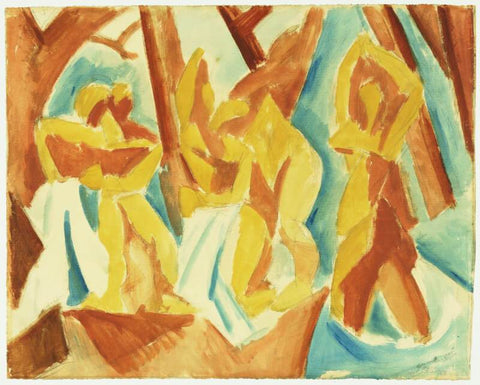 Pablo Picasso - Baigneuses Dans Une Foret - Bathers In A Forest by Pablo Picasso