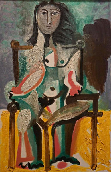 Pablo Picasso - Femme Dans Une Chaise - Nude Seated On The Chair, 1963 - Framed Prints