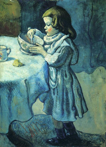 Untitled (Small Girl With A Bowl) - Canvas Prints by Pablo Picasso