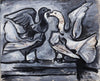 Two Doves with Wings Spread - ( Deux pigeons aux ailes déployées ) - Large Art Prints