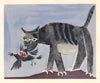 Cat qui mord un oiseau - Cat Eating A Bird - Large Art Prints