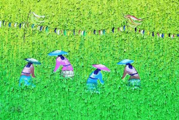 Paddy Fields In Saigon - Contemporary Art Painting - Posters