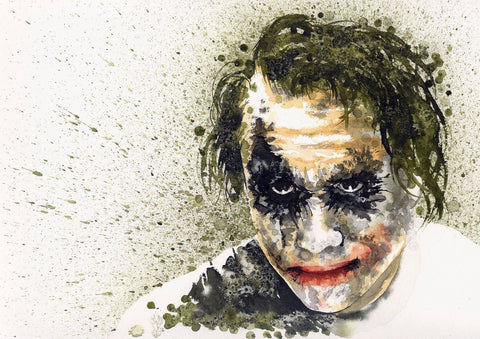 Painting - Heath Ledger As The Joker -Batman The Dark Knight - Hollywood - Posters by Joel Jerry