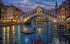 Painting Of Romantic Gondola Ride At The Grand Canal In Venice - Canvas Prints