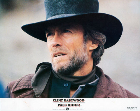 Pale Rider - Clint Eastwood -  Hollywood Classic Western Movie 1986 Vintage Lobby Card Poster - Canvas Prints