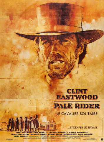 Pale Rider - Clint Eastwood -  Hollywood Classic Western Movie Vintage Poster by Eastwood