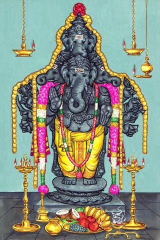 Panchamukha Ganapati - Ganesha Painting - Posters by Shoba Shetty