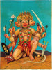 Panchmukhi (5-Headed) Hanuman - Raja Ravi Varma Press Lithograph - Vintage Indian Ramayana Print - Art Prints