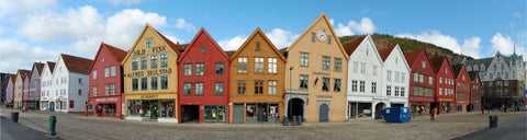 Panorama Bryggen Bergen Norway - Canvas Prints