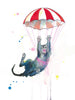 Parachute Cat - Art Prints